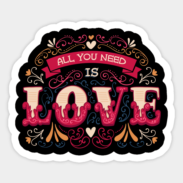 All you need is love-valentines day text Sticker by Frispa